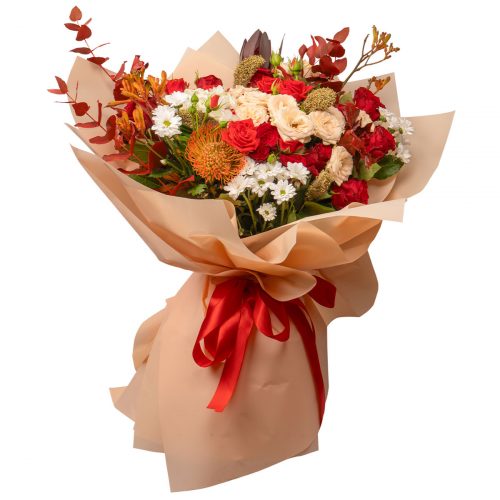 Флористический букет «Огненный»