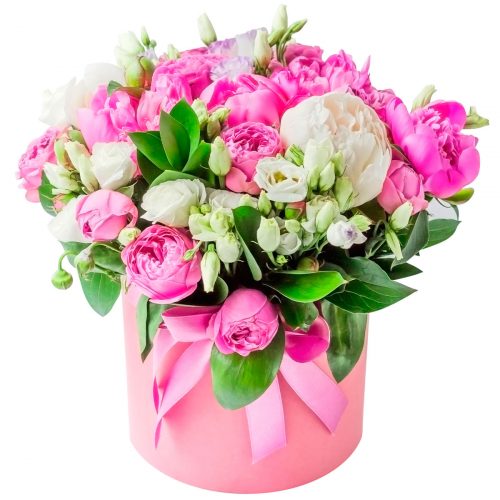 Цветы в шляпной коробке «Амурис»