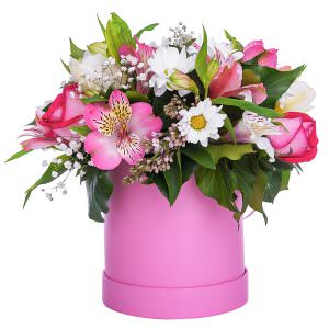 Цветочная композиция «Розовый закат»